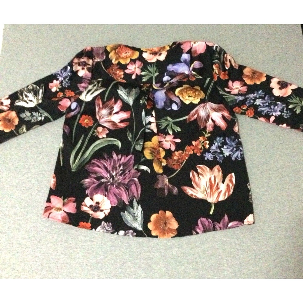 J Crew sz M blouse top multicolor floral polyester - Picture 6 of 11